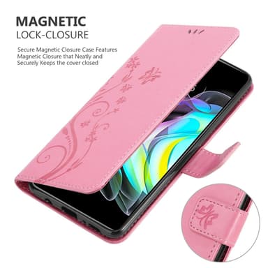 Motorola EDGE 20 lommebokdeksel Blomster (rosa)