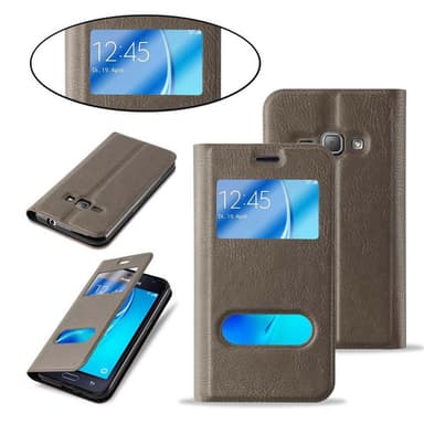 Samsung Galaxy J1 2016 lommebokdeksel cover (brun)