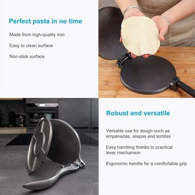 Tortilla Press Empanada laget av jern (svart)