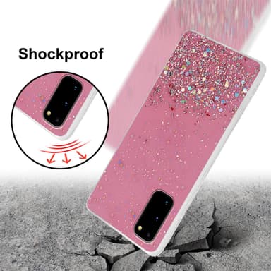 Samsung Galaxy S20 Silikondeksel Glitter (rosa)