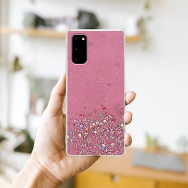 Samsung Galaxy S20 Silikondeksel Glitter (rosa)