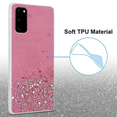 Samsung Galaxy S20 Silikondeksel Glitter (rosa)