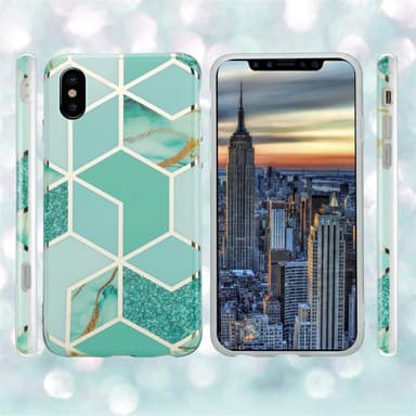 iPhone X / XS lommebokdeksel etui (grønn)