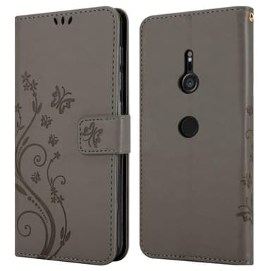 Sony Xperia XZ3 lommebokdeksel Blomster (grå)