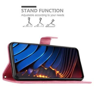 Xiaomi POCO X3 GT lommebokdeksel Blomster (rosa)