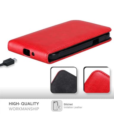 Samsung Galaxy J1 2015 deksel flip cover (rød)