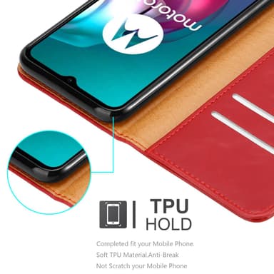 Motorola MOTO G10 / G30 lommebokdeksel etui (rød)