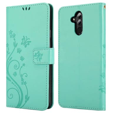 Huawei MATE 20 LITE lommebokdeksel Blomster (turkis)
