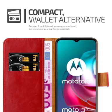 Motorola MOTO G10 / G30 lommebokdeksel etui (rød)