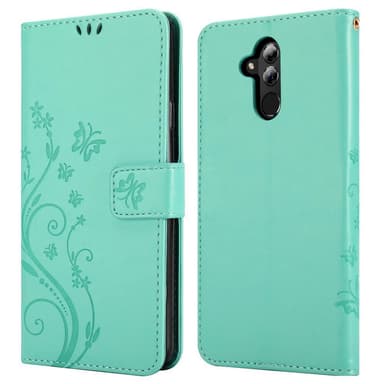 Huawei MATE 20 LITE lommebokdeksel Blomster (turkis)
