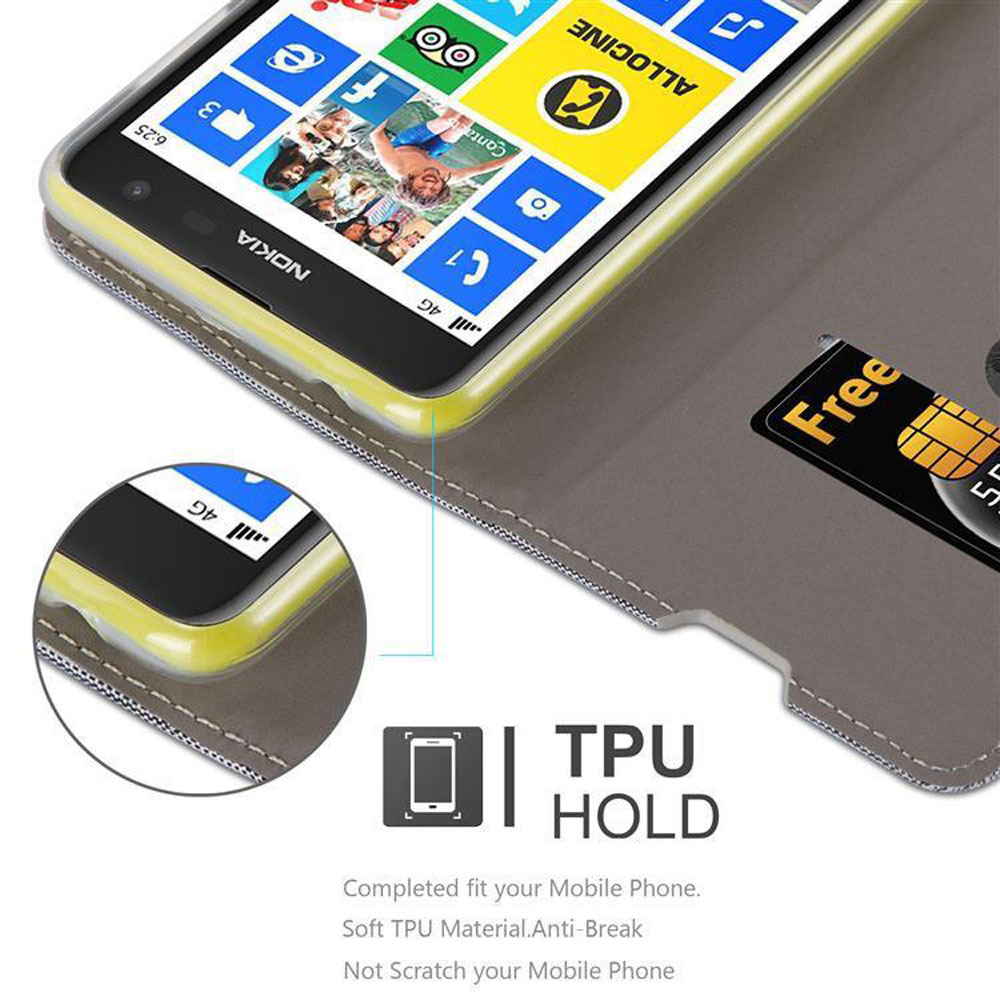 Nokia Lumia 625 lommebokdeksel etui (grå)