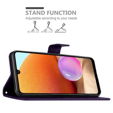 Samsung Galaxy A32 4G lommebokdeksel Blomster (lilla)