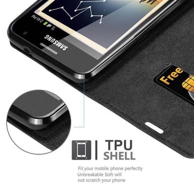 Samsung Galaxy NOTE 1 lommebokdeksel case (svart)