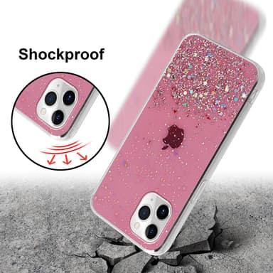 iPhone 11 Silikondeksel Glitter (rosa)