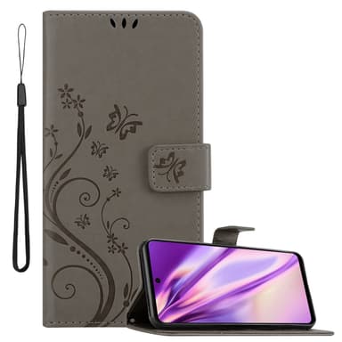 Motorola MOTO G200 5G lommebokdeksel Blomster (grå)
