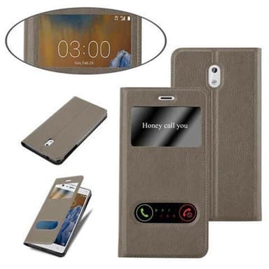 Nokia 3 2017 lommebokdeksel cover (brun)