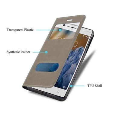 Nokia 3 2017 lommebokdeksel cover (brun)