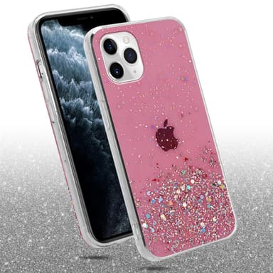 iPhone 11 Silikondeksel Glitter (rosa)