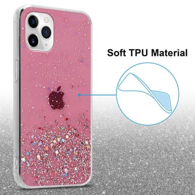 iPhone 11 Silikondeksel Glitter (rosa)