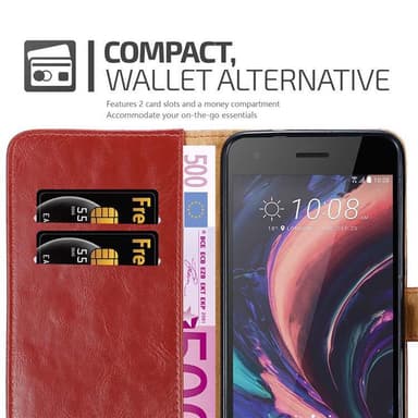 HTC Desire 10 PRO lommebokdeksel etui (rød)