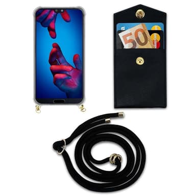 Huawei P20 Deksel med Halskjede (svart)