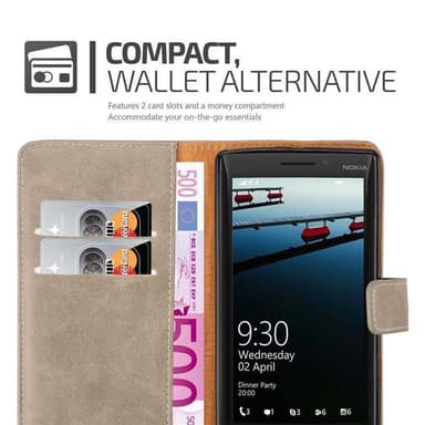 Nokia Lumia 929 / 930 lommebokdeksel etui (brun)