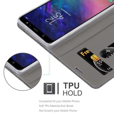 Samsung Galaxy A6 2018 lommebokdeksel etui (grå)