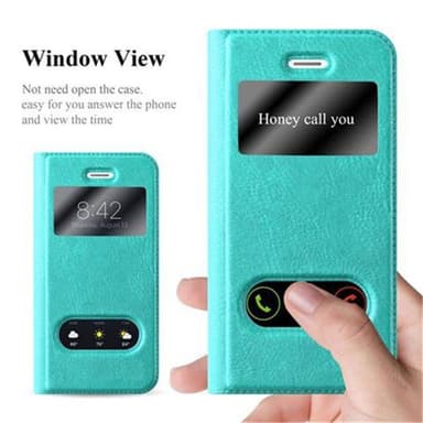 iPhone 5 / 5S / SE 2016 lommebokdeksel cover (turkis)