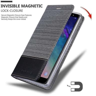 Samsung Galaxy A6 2018 lommebokdeksel etui (grå)