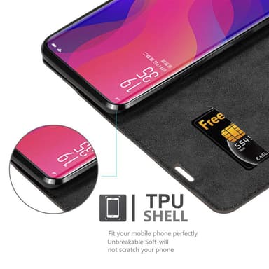 Oppo FIND X lommebokdeksel case (brun)