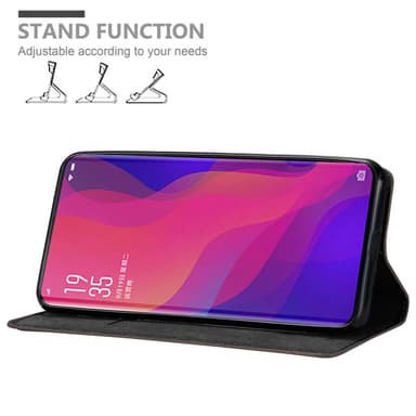 Oppo FIND X lommebokdeksel case (brun)