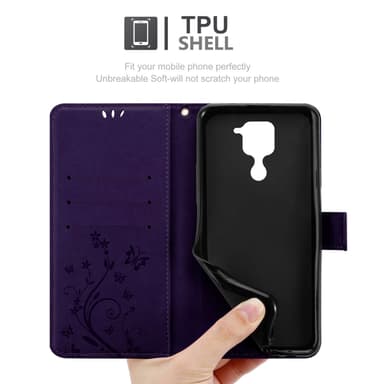 Xiaomi RedMi NOTE 9 lommebokdeksel Blomster (Lilla)