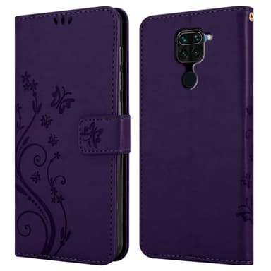 Xiaomi RedMi NOTE 9 lommebokdeksel Blomster (Lilla)