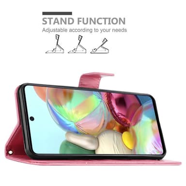 Samsung Galaxy A71 4G lommebokdeksel Blomster (rosa)