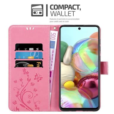 Samsung Galaxy A71 4G lommebokdeksel Blomster (rosa)