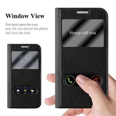 Samsung Galaxy S6 EDGE lommebokdeksel cover (svart)