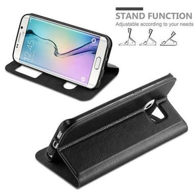 Samsung Galaxy S6 EDGE lommebokdeksel cover (svart)