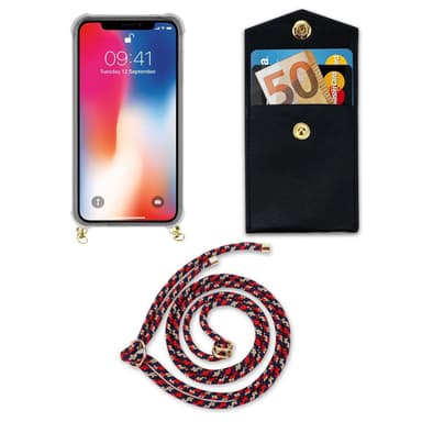 iPhone X / XS Deksel med Halskjede (blå)