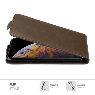 iPhone XS MAX deksel flip cover (brun)