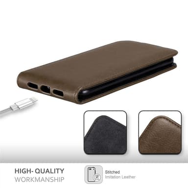iPhone XS MAX deksel flip cover (brun)