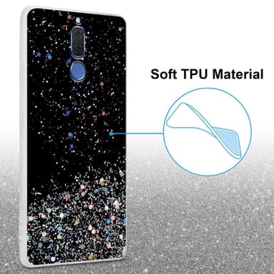 Huawei MATE 10 LITE Silikondeksel Glitter (svart)