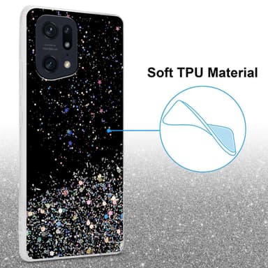 Oppo FIND X5 PRO Silikondeksel Glitter (Svart)