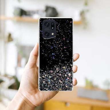 Oppo FIND X5 PRO Silikondeksel Glitter (Svart)