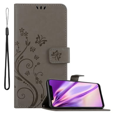 Xiaomi Mi 8 lommebokdeksel Blomster (grå)