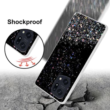 Oppo FIND X5 PRO Silikondeksel Glitter (Svart)