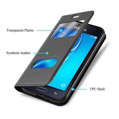 Samsung Galaxy J1 2015 lommebokdeksel cover (svart)