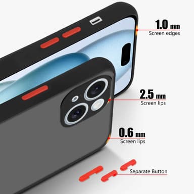 iPhone 15 Deksel Case Cover (Svart)