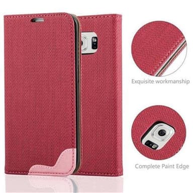 Samsung Galaxy S6 EDGE lommebokdeksel case (rød)