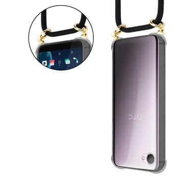 HTC Desire 12 Deksel med Halskjede (svart)