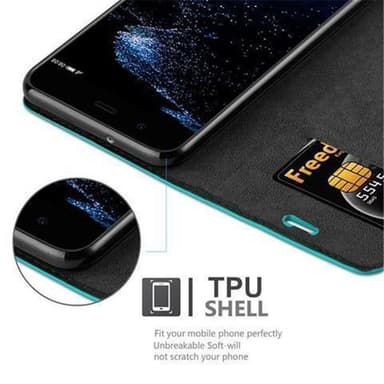 Huawei P10 PLUS lommebokdeksel case (turkis)